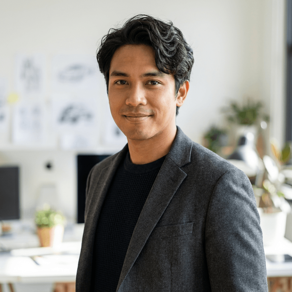 Marcus Chen reviewing catering setup